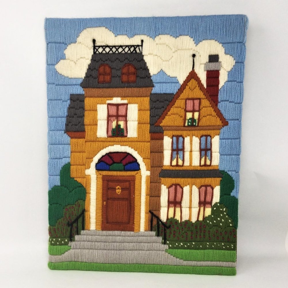 Cross Stitch Art House Handmade12x16